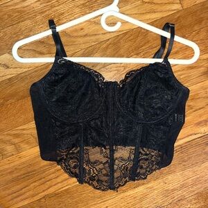 Elegant Black Lace Corset Top